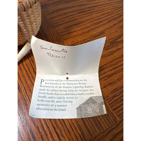 Vintage Nantucket Lidded Basket Linda Layden Swing Handle Floral Topper - Picture 8 of 11